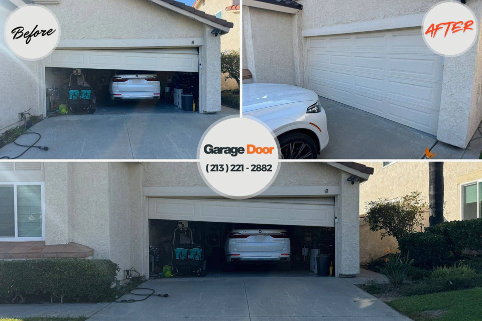 Before and after: garage door repair Cotter, AR